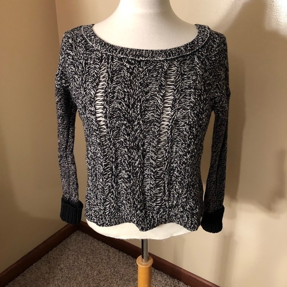 American Eagle Black and White Marled Sweater Sz XS EUC - Picture 1 of 7